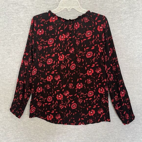 Velvet Graham Spencer Floral Top Womens XS Red Whimsigoth Witchy Romantic Blouse - Picture 6 of 12